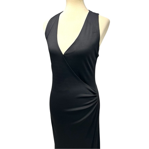 Ralph Lauren Collection Purple Label Black Silk Blend Faux Wrap Gown Dress Sz 8 - Picture 2 of 13